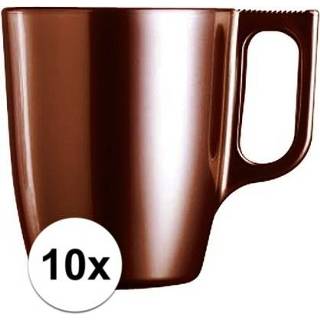 👉 Beker bruine 10x koffie bekers/mokken 250 ml