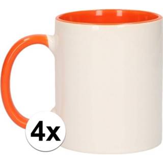 👉 Wit oranje 4x met blanco mok