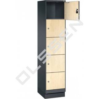 👉 Locker houten EVOLO met 5 brede vakken (HPL / Trespa) 7091136786831