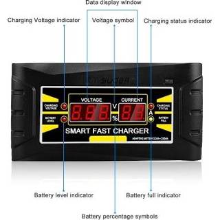 👉 Batterij oplader Full Automatic Car Battery Charger 110V/220V To 12V 6A 10ASmart Fast Power Charging For Wet Dry Lead Acid Digital LCD Display E