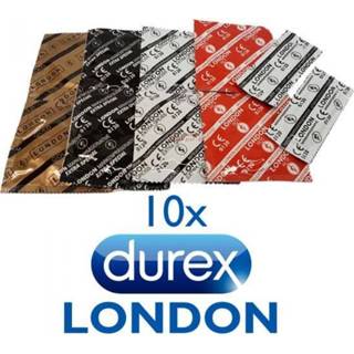 👉 Condoom latex rood Durex LONDON Probeerpakket 10 Condooms