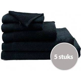 👉 Badhanddoek zwart The One Deluxe Voordeelpakket 70x140 550 gram (5 stuks)