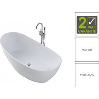 👉 Vrijstaand bad wit Mat solid surface ovaal BWS Type1 179.5x84.5x64 cm 8719304326021