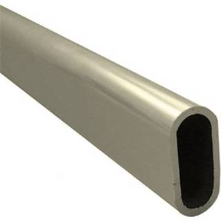 👉 Aluminium zilver Hermeta Garedelux-1 Garderobebuis ovaal, aluminium/zilver 1010-02 8714359011977
