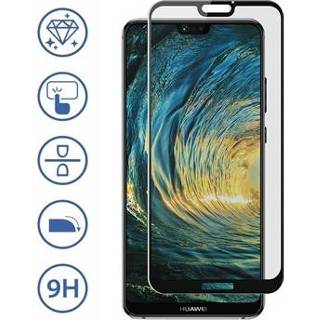 👉 Screenprotector zwart Panzer 3D Gebogen Huawei P20 Lite Glazen - 5706470080010