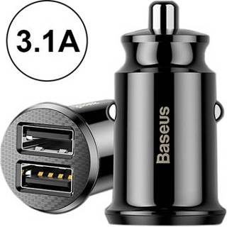 👉 Autolader zwart Baseus Grain Mini Smart Dubbele USB - 3.1A 5712579932426