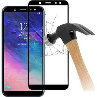 👉 Screen protector zwart 5D Full Size Samsung Galaxy A6+ (2018) Glazen Screenprotector - 5712579642493