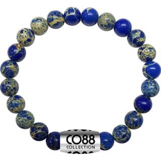 👉 Armband blauwe Sediment 8mm met stalen CO88 logo bead