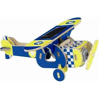 Bouwpakket blauw 3D vliegtuig
