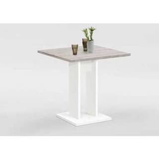👉 Eettafel wit WitBruin melamine rechthoekig eikenpatroon modern Wit#Bruin Eetkamertafel Bandol - wit/eikenkleur 70x77,5x70 cm 4029494101242