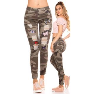👉 Sexy camouflage jeans used look with patch Army