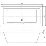👉 Inbouw ligbad acryl wit rechthoek Santino SQ Schulz (190x90x49 cm) Duo