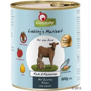 👉 Honden voer GranataPet Lievelingsmaaltijd Hondenvoer 6 x 800 g - Puppy Kalkoen & Konijn met Aardappel, Pastinaak, Wortel Zalmolie