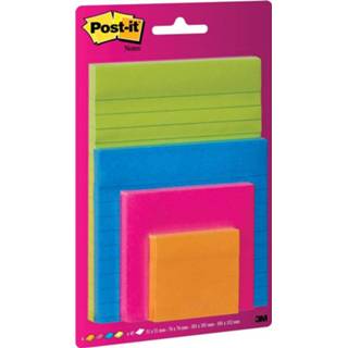 👉 Post-It Super Sticky Notes, geassorteerde kleuren en formaten, blister van 4 76308908195