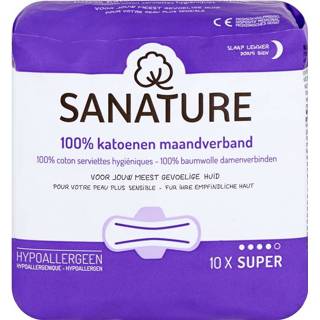 👉 Maandverband verzorgingsproducten gezondheid katoen Sanature Katoenen Super 8717677380268