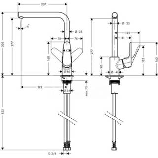 👉 Keukenkraan chroom Hansgrohe Focus 280 eengreeps 31817000 4011097718194