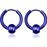 👉 Blauw vrouwen Stalen creolen Flexible Bead Blue