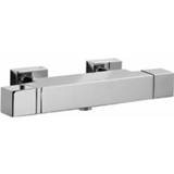 Tres Cuadro badthermostaat met watervaluitloop chroom vierkant opbouw thermostatishe kraan modern 107174 Badthermostaat vierkant opbouw thermostatishe kraan cuadro modern chroom TRES met watervaluitloop 107174 8429546414683