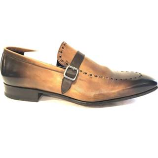 👉 Instappers male men mannen cognac Fratelli Borgioli Luxe handgemaakte instapschoenen