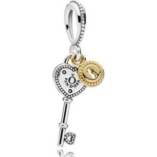 👉 Active Pandora Hangbedel zilver-goud Lock Your Promiss 796593 5700302629286