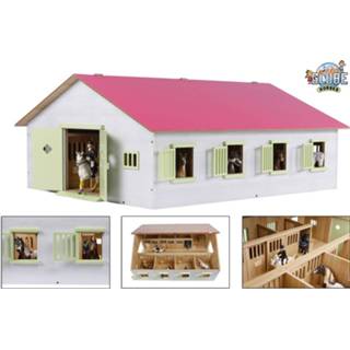 👉 Paardenstal roze kinderen Kids Globe met 7 boxen 8713219344941
