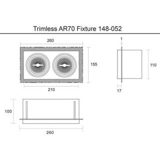 👉 Armatuur wit trimless inbouw 2-voudig voor LED spot 2xAR70 draaibaar en kantelbaar, wordt volledig in het stucwerk gemonteerd