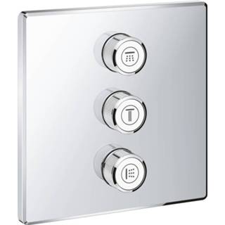 👉 Stopkraan chroom Grohe Smartcontrol afdekset voor volume 3x vierkant, 4005176413339