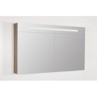 👉 Saniclass Double Face spiegelkast 120x70x15cm 2 deuren met LED verlichting Legno Viola 7083