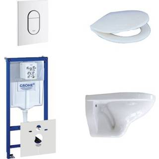 👉 Toiletset wit Adema Classico bestaande uit inbouwreservoir, toiletpot, toiletzitting en bedieningsplaat verticaal 0729205/0261520/4345100/0729242