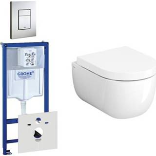 👉 Hangmat RVS wit Clou Hammock Compact toiletset met inbouwreservoir, wandtoilet softclose en quickrelease zitting bedieningsplaat verticaal/horizontaal 0729205/SW107305/0720026
