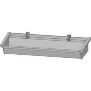 👉 Wastafelkraan RVS Intersan Sanilav muurwastrog met 1/4 draaiknop verlengde uitloop 120cm 2 personen 502L1