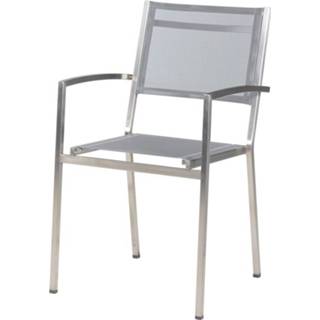 👉 Stapelbare stoel grijs RVS 4 Seasons Outdoor Plaza lichtgrijs