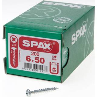 👉 Spaanplaatschroef Spax cilinderkop verzinkt pozidriv 6.0 x 50mm 4003530015571