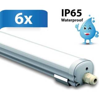 👉 Waterdichte LED a+ CE SMD grijs wit ABS + Polycarbonaat 6-pack IP65 lamp 150 cm 48W daglicht 6000K 3840 lm 7438209767777