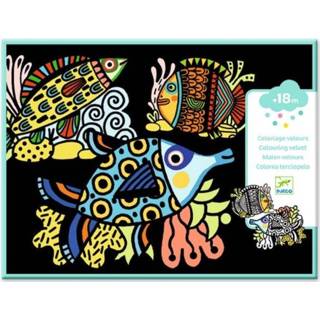 👉 Kleurplaat fluwelen Djeco kleuren, kleurplaten - mooie vissen, DJ09098
