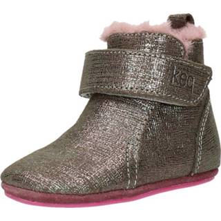 👉 Babyschoenen grijs leer meisjes donkergrijs baby's KEQ babyschoentjes -