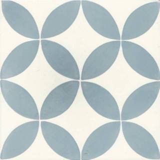 👉 Cementtegel blauw vierkant cementtegels mat patchwork marrakesch Blue Circle 20X20 8719365012109