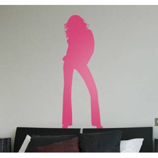 👉 Roze nederlands vrouwen Sticker vrouw silhouette