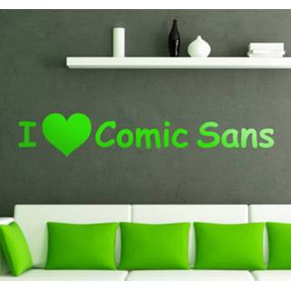 👉 Muursticker nederlands Love Comic Sans