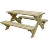 Outdoor Life picknicktafel - naturel - 50x90x98 cm - Leen Bakker