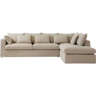 👉 Hoekbank beige zandkleur polyether Eline rechts - Leen Bakker 8714901605036