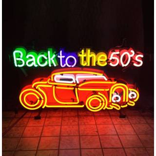 👉 Bord Back to the Fifties Hot Rod neon met 81 x 48 cm