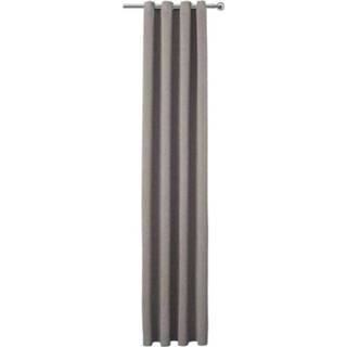 👉 Gordijn polyester grijs uni lichtdoorlatend Serge - 280x140 cm (1 stuk) Leen Bakker 8714901651859