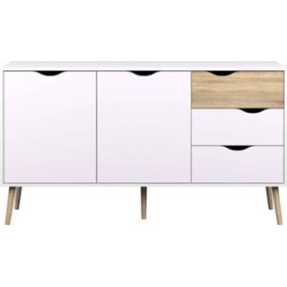 👉 Dressoir wit MDF Delta 5-vaks - 147x39x82 cm Leen Bakker 5706887989784