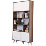 👉 Boekenkast bruin wit MDF#Spaanplaat melamine Spaanplaat#MDF Symbiosis Heidal - walnootkleur/wit 186 Leen Bakker 3760037844646