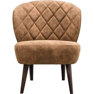 👉 Fauteuil modern bruin stof Vita - cognac Leen Bakker 8714901562834