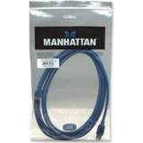 👉 Blauw mannen Manhattan 325431 3m USB A Micro-USB B Mannelijk USB-kabel 766623325431