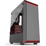 👉 Computerbehuizing zwart rood Phanteks Eclipse P300 Tempered Glass Midi-Toren Zwart, 886523301325