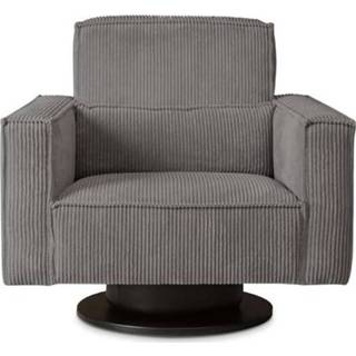 👉 Draai fauteuil stof modern grijs antraciet Draaifauteuil Stuttgart met armleuning - ribcord Leen Bakker 8718141001573