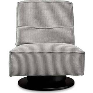 👉 Draai fauteuil grijs modern stof hout Draaifauteuil Stuttgart - ribcord lichtgrijs Leen Bakker 8718141001597